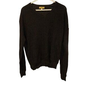 Paul Stuart England Alpaca black v-neck sweater L